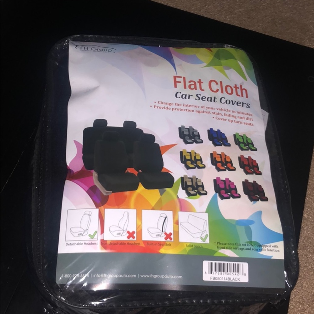 Black seat covers for your car.